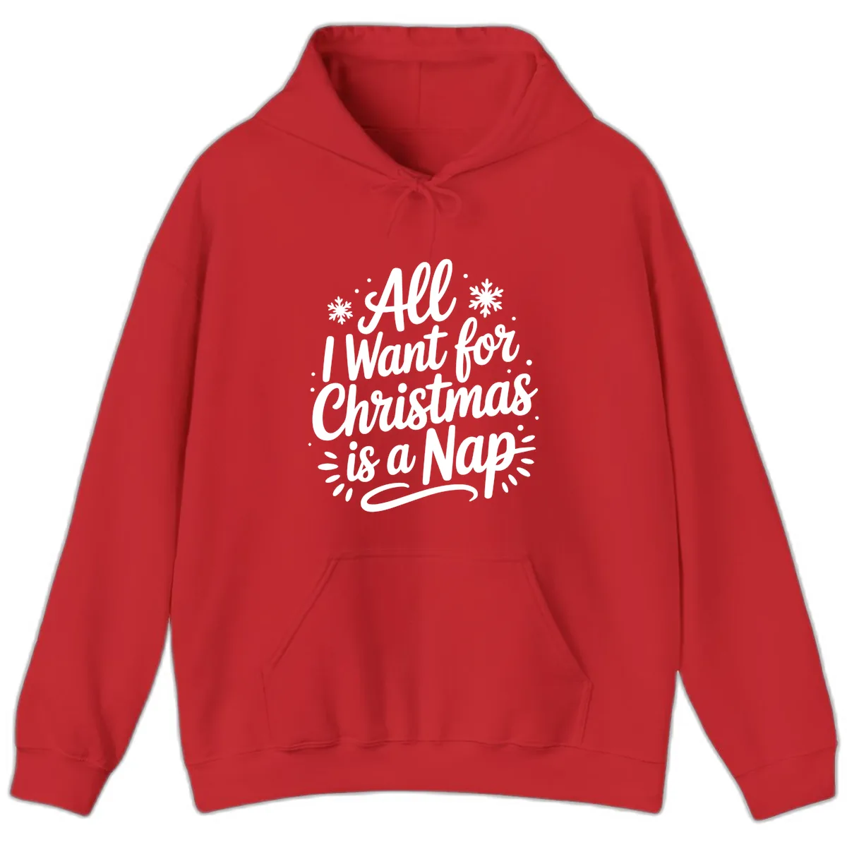 All I Want For Christmas Is A Nap Hoodie in Red